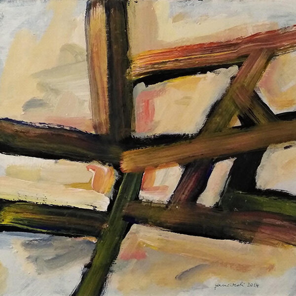 Astratto neogotico... - acrilici su compensato - cm 41x40 - anno 2014