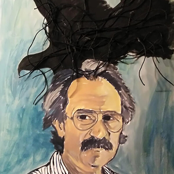 Autoritratto - acrilici e spago su tela - cm 60x80 - anno 1988