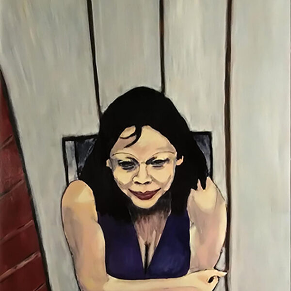 Donna alla finestra - acrilici su compenssato - cm 60x83 - anno 2009