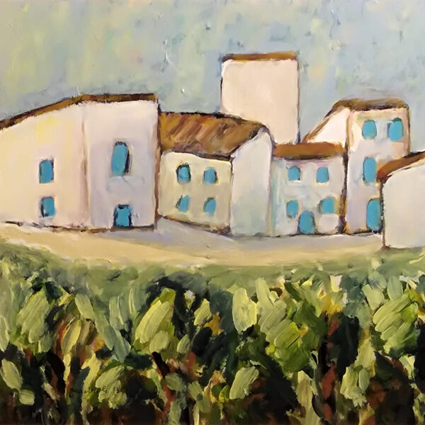 Vecchio borgo - acrilici su compensato - cm 41,5x40 - anno 2013